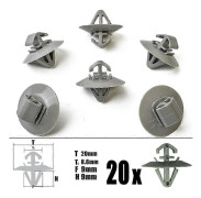 20x Plastclips för Opel Vivaro Renault Trafic Sidolist Nedre Skydd Dörrpanel Fästen 7703077421 500326896