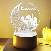 Akryl Nattlampa Eid Mubarak Ramadan Kareem Dekoration