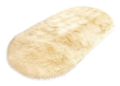 Läder matta päls dekorativ matta mjuk ryamatta look fuskpäls