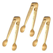 3 st Mini Serveringstänger 10,4 cm Ros Rostfritt Stål Sockertång Små Istänger Guld Serveringstänger för Te- och Kaffebjudningar Charkuterier Desserter