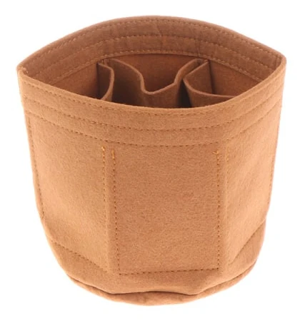 Kosmetikväska Mode Handväska Bucket Bag Filt Liner Handväska Brun