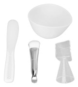 DIY Hudvård Mini Spatel, Inkluderar Mätkopp För Exakt Blandning, Ej Fläckande Högkvalitativ Silikon, Neutral Silver, Perfekt För Hem Och