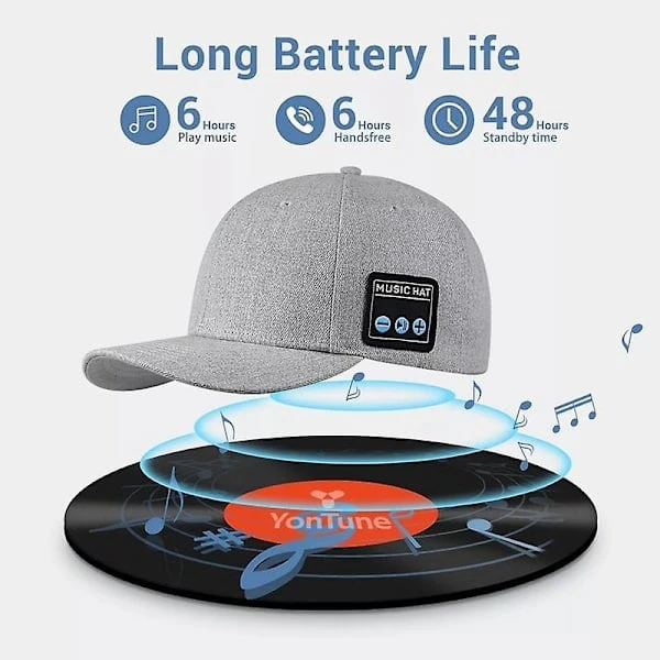 Bluetooth-högtalare Basebollkeps Trådlös Högtalare Sportkeps Pappakeps För Utomhus Sport svart[PL]