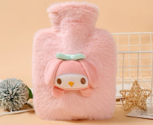 Sanrio Plysch Varmvattenflaska - Kuromi, My Melody & Cinnamoroll Design | Stor, Tjocknad Handvärmare för Mysig Komfort Melody