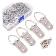 MH-50 Pack Heavy Duty Double D-Ring Hangers with Screws for Hanging