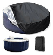 Runt badtunneskydd för utomhusbruk, vattentätt polyester Spa-skydd för badkar/bubbelmassage Spa, bärbart utomhusbruk f54 185*110cm