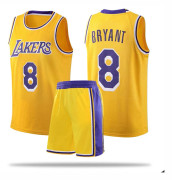 NBA basket uniform LAL crew neck - gul kostym - nr 8 Kobe Children M/24 yards (130-140cm)