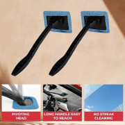 Invändig vindrutetvätt - Bilvindrutetvätt med långt handtag för invändig rengöring, tar bort imma och fukt - 2-pack [CO]