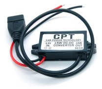 DC-DC-omvandlarmodul 12V till 5V USB utgångsströmadapter 3A POWER Svart