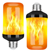 E27 LED-lampa med flameffekt och 4 ljuslägen, dekorativa glödlampor för inom- och utomhusbruk, kompatibla med olika armaturer