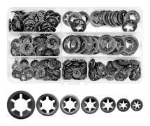340 st låsbrickor, Starlock M3 M4 M5 M6 M8 M10 M12 låsringar (7 storlekar)-FA-