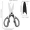 Chicken Bone Scissors, Multifunctional Kitchen Shears with Non-Slip Handle and Lid, Corkscrew Black [xc]