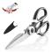 Chicken Bone Scissors, Multifunctional Kitchen Shears with Non-Slip Handle and Lid, Corkscrew Black [xc]