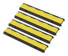 JATRHG Kabelskyddsramper, set med 4 med 2 kanaler, återvinningsbar PVC-gummi, modulär fartdämpare, mått 100x20x5cm