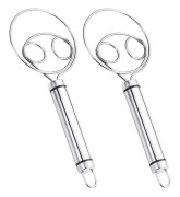 2-pack ringvispar med runt handtag, degvisp, snabb äggvisp, stor snabbvisp med dubbla hål, bakverktyg【pl】