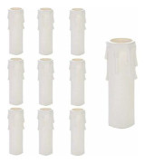{CACA} Plastkronljus, 10 st kronljus droppformade ljus, kronljusrör, droppformade ljusrör, kronljusmanschetter, Chande