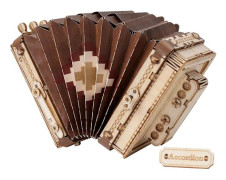 3D Träpussel Dragspel Hantverksmodell Kit för Vuxna Att Göra Musikinstrument Födelsedagspresenter till Familj och Vänner 156 Bitar, Dragspel