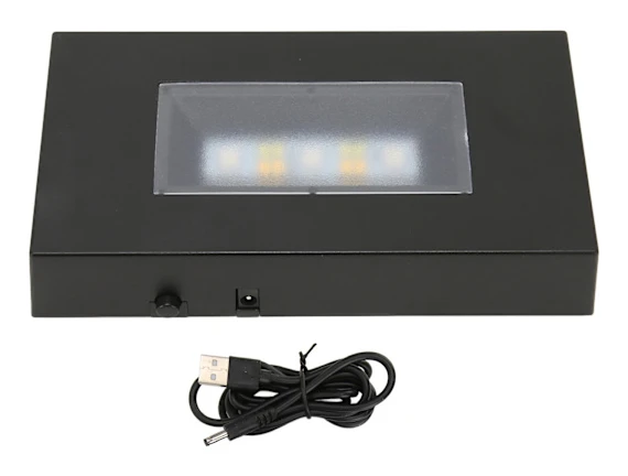 LED-ljusstativ bas USB-driven multimod olika färger svart ABS rektangulär ljusdisplay bas för glaslåda
