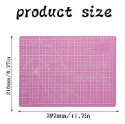 RYI-Skärmatta, Symatta, Skärbas, Skärplattor, Självläkande Skärmatta, för Tyg, Quiltning, Sömnad, Scrapbooking (Rosa)