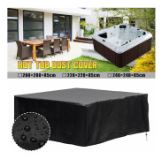 Spabadslock 220 x 220 x 85 cm, skyddar elektrisk isolering, spabadstäckning, svart【pl】