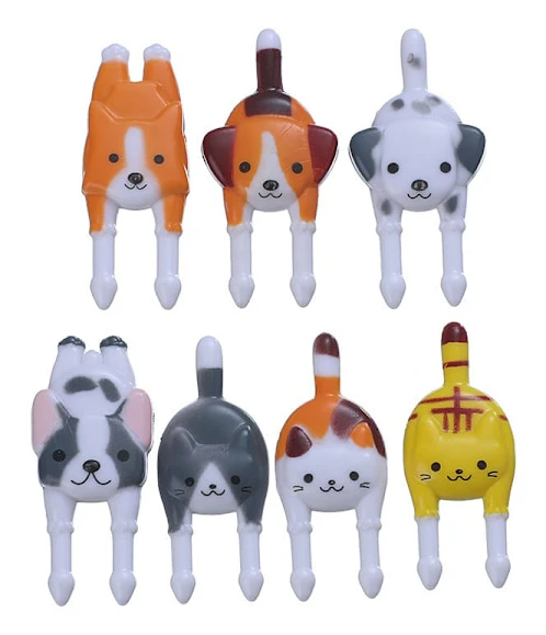 Mini Bento Matpinnar För Kreativ Design, Festsaker, Säkert Material, Söta Tecknade Djur, Återanvändbara Dekorativa Matpinnar i Plast