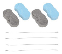 4 st Exfolierande Badsvamp Mjuk PVA Konkav och Konvex Texturdesign 3D Duschsvamp med Snöre för Baby Vuxen