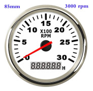 85mm 3000-8000 RPM för båtturtalsmätare marin Tacho-mätare LCD timräknare 12V/24V bilturtalsmätare Toerenteller 12v timräknare