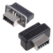 USB 3.0 Intern Header till USB 3.1/3.2 Typ C Front Typ E Adapter 20pin till 19pin Konverterare för PC Moderkortskontakt