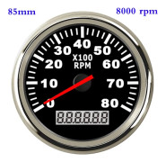 85mm 3000-8000 RPM för båtturtalsmätare marin Tacho mätare LCD timräknare 12V/24V bilturtalsmätare Toerenteller 12v timräknare