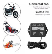 Digital Motortimräknare Varvräknare Mätare Motor RPM LCD-display För Motorcykel Motor Slagmotor Bil Båt Motorcykel