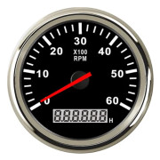 85mm Bil Båt Varvräknarsensor Marin Varvräknare med LCD Timräknare 3000 4000 6000 8000 RPM Båtvarvräknare 12V/24V Röd Bakgrundsbelysning