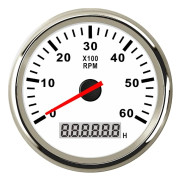 Universal Varvräknare 85mm Bil Båt Tacho Sensor Marin med Timräknare 3000 4000 6000 8000 RPM Varvräknare 12V/24V Röd Bakgrundsbelysning