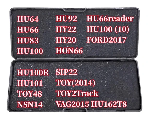 Lishi verktyg 2 i 1 HU64 HU66 HU83 HU92 HU100 HU100 10 cut HU101 HU100R NSN14 HY20 HY22 HON66 SIP22 TOY48 HU162T8 liShi 2 i 1
