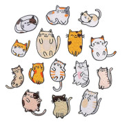 15 st Broderimärken, Söta Katt Stryk På DIY Dekorativ Applikation