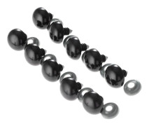 100 set 6-20mm Svarta säkerhetsögon i plast med brickor för Teddybjörn/Docka/Leksaksdjur/Filtningssäkerhetsögon för DIY Sömnadstillverkning