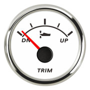 0-190ohm 52mm UP-DN Trim Nivåmätare Vattentät Båt Trim Mätare 9-32V Vänster Höger Trim Mätare med Röd Bakgrundsbelysning för Marin Båt