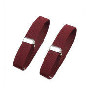 1 par elastiska justerbara armband, halkfria armärmar, skjortstrumpbyxor, ärmhållare för kvinnor och män, bredd 2 cm, vinröd