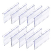 50 st Klar Plast Etiketthållare för Butikshyllor, 8cm x 4cm Korg Etiketter Clip-on Etiketter för Förvaringslådor