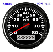 85mm 3000-8000 RPM för båtturtalsmätare marin Tacho mätare LCD timräknare 12V/24V bilturtalsmätare Toerenteller 12v timräknare