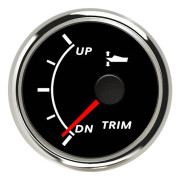 0-190ohm 52mm UP-DN Trim Nivåmätare Vattentät Båt Trim Mätare 9-32V Vänster Höger Trim Mätare med Röd Bakgrundsbelysning för Marin Båt