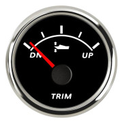 0-190ohm 52mm UP-DN Trim Nivåmätare Vattentät Båt Trim Mätare 9-32V Vänster Höger Trim Mätare med Röd Bakgrundsbelysning för Marin Båt