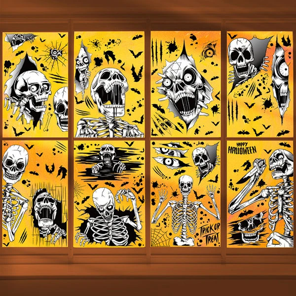 Halloween Fönsterdekorationer, Olycksbådande Silhuetter, Lätta Att Fästa Och Ta Bort För Halloween-Dekoration Inomhus Utomhus, Skapa En Spöklik Stämning, Dubbelsidiga
