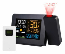 Trådlös termometer, hygrometer och väderstation med projektor