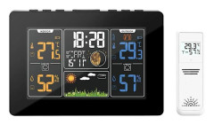 BOSE Digital HEMVäderstation, Trådlös Termometer Hygrometer med Stor LCD-Färgskärm, Inomhus- och Utomhustemperatur med Alarm och Temperatur