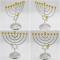 Traditional Classic Hanukkah Menorah 9-Light Metal Craft Suitable for New Year Holiday Home Decoration