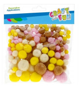 Ej för ljus - fanor Craft with fun DEKORATION MED POMPONER 140 PCS MIX CF PBH 12/144