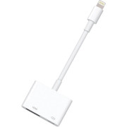 Digital AV-adapter Lightning till HDMI-adapter 1080p med Lightning-laddningsport för utvalda iPhone-, iPad- och iPod-modeller och TV-skärm-projektor (vit)