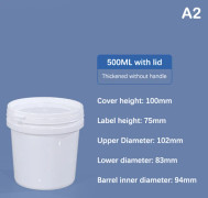 500 ml plastförtjockningshink mjölktehink med lock St A2