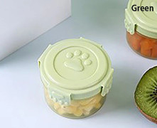 1 st Plast Dressingbehållare Sås Sallad Kylskåp Förvaringsburk Grön