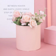 1 st rund blommig papperslåda förvaringshink presentförpackning Rosa